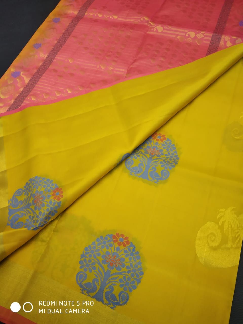 Brown Nd Mustard Yellow Kubera Pattu Saree – Priyanjalii Saree