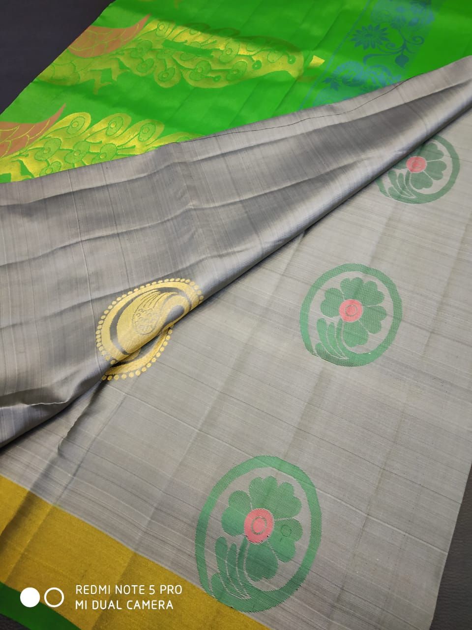 Silver Zari Mayilkan Border With Jacquard Peacock Design Pastel Pink K –  Sundari Silks