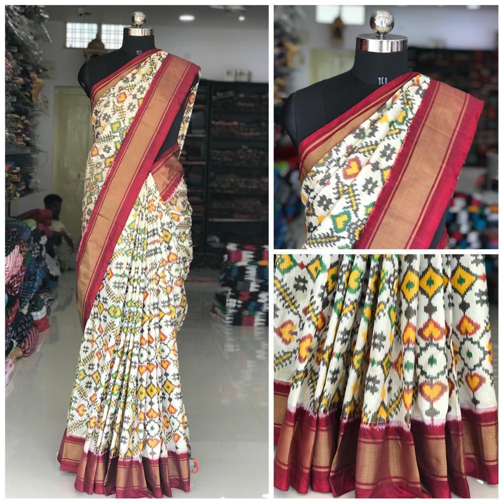 Buy Maroon Raw Silk And Georgette Lining Saree With Blouse For Women by  Jigar Mali Online at Aza Fashions.