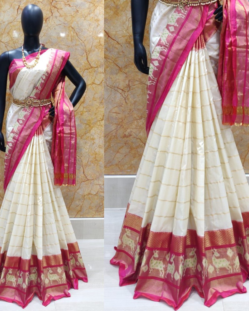 Buy Pink Chiffon Indian Saree With Brocade Blouse Online - SARV08516 |  Andaaz Fashion